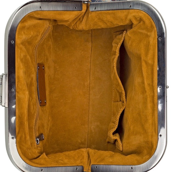 Floral Blue Leather Women's Bag - Picture 5 of 7